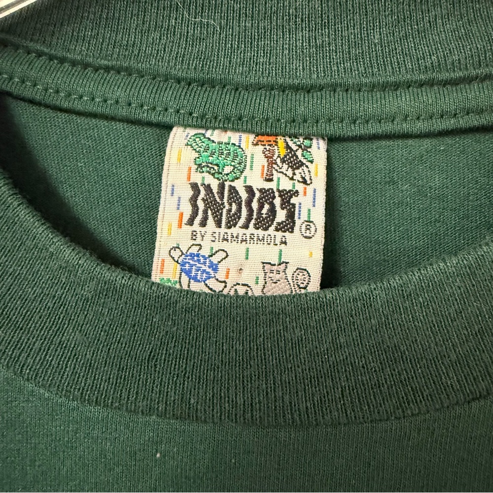 Vintage Costa Rica Indios by Siamarmola Medium Green T Shirt Kuna Yaia '90s (57) - Picture 3 of 6